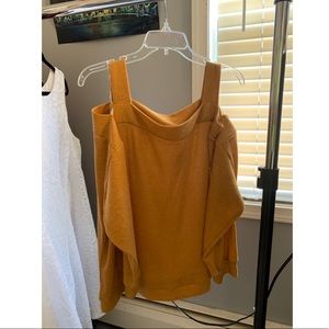 Mustard Sweater w/ Shoulder Cutouts